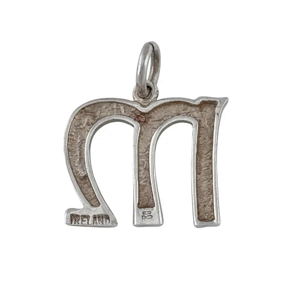 Vintage Sterling Silver 925 Celtic Letter M Pendant